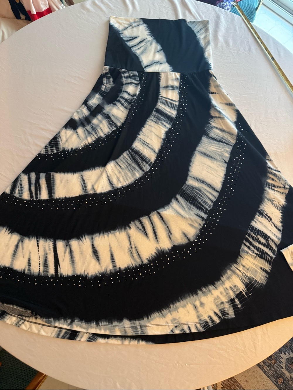 Blue and white casual woman’s dress